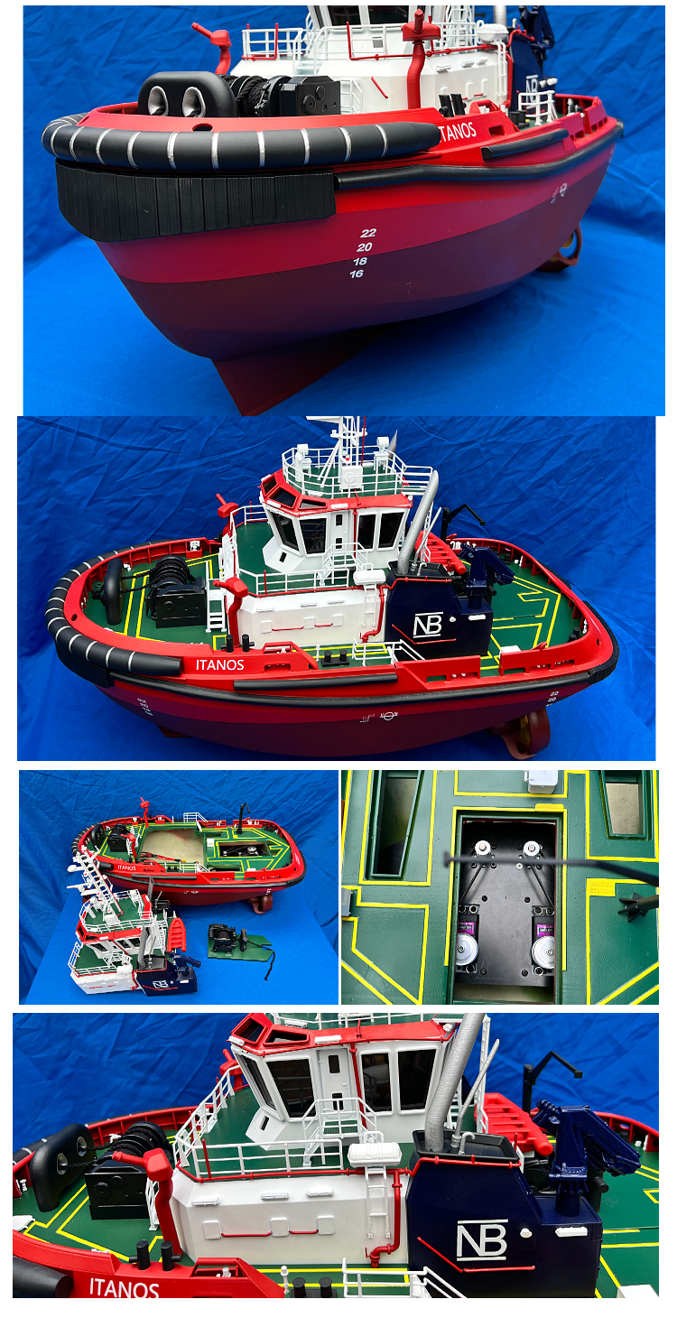 1/40 3D PRINT ASD 2500W Uzmar Rc Full Rotary Tug Model Kit