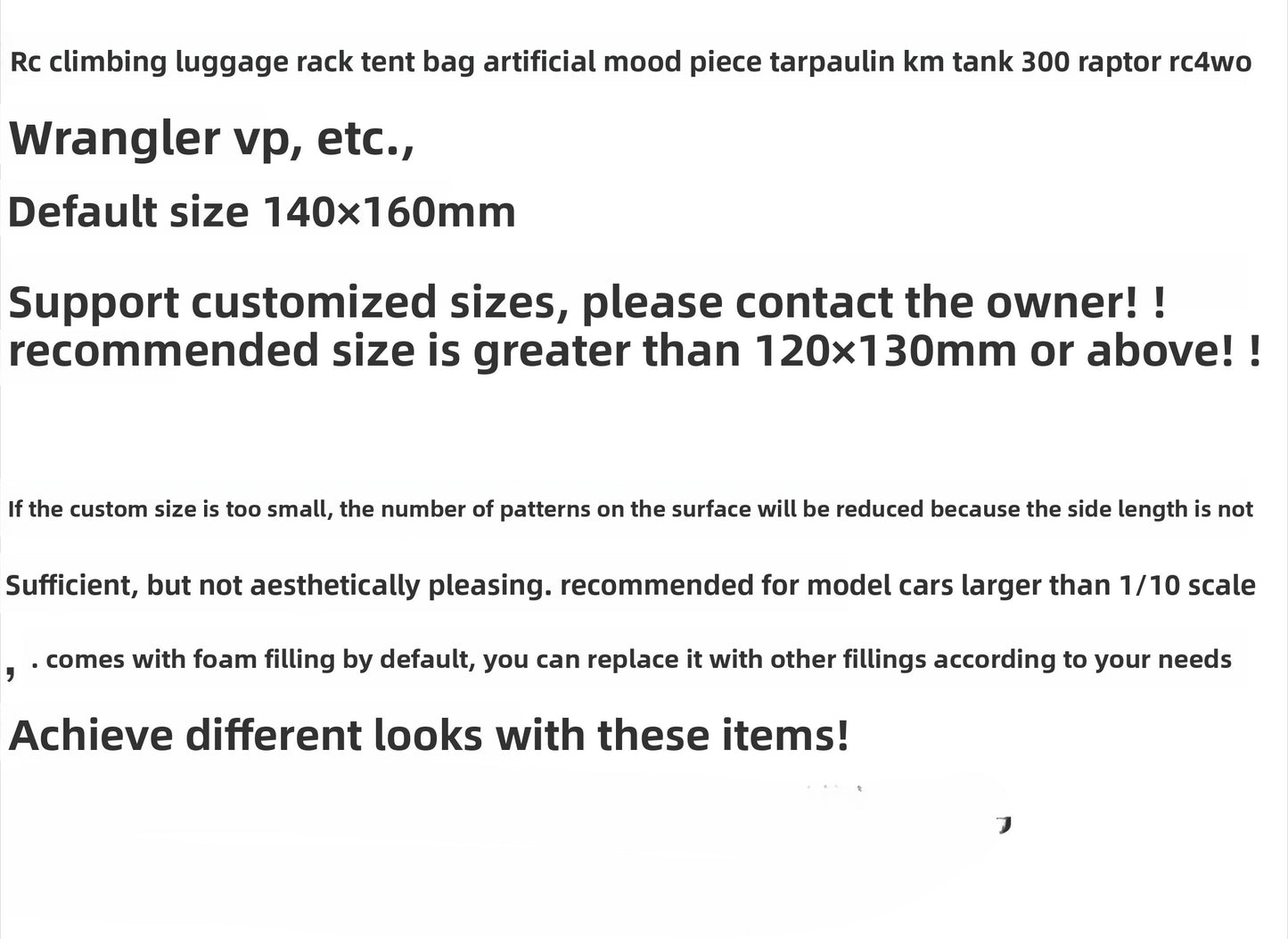 1/10 Rc4wd Rc Car Crossrc Trx4 Roof Tent Model