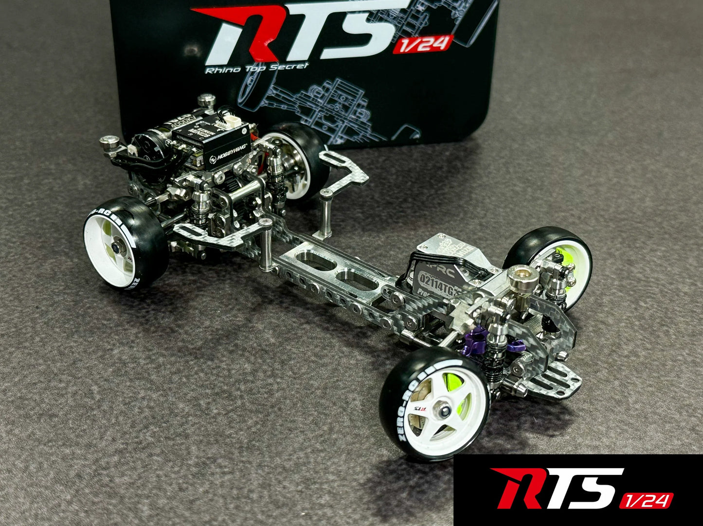 Rhina Racing RTSv2 TC4 1/24 RC Drift Car Titanium Frame KIT