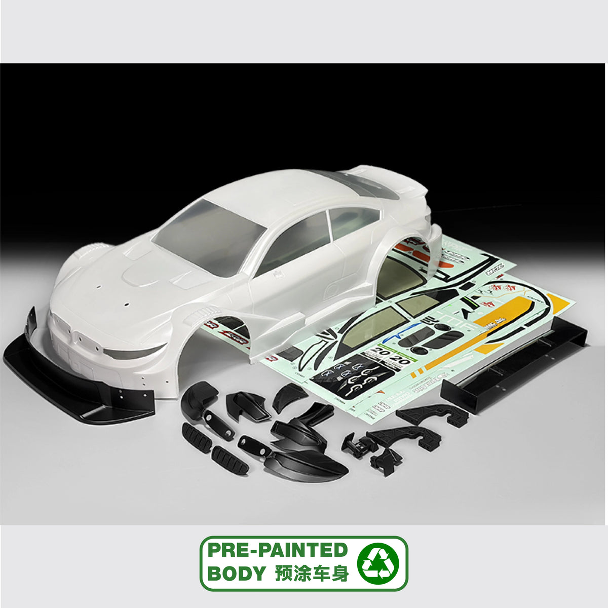 KKPIT 1/8 RC Car ZQR Racing Scarlet Skyblade Pre-Cut PC 1.5  Shell 71027 71030