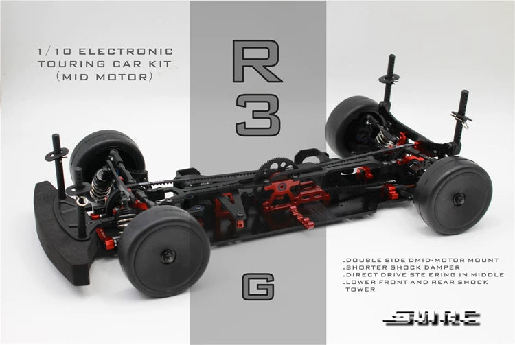SNRC 1/10 Rc Car R3-G R3-CR3-PRO Center 4WD Belt Carbon Fiber Frame Kit