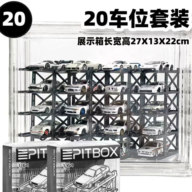 1:64 Alloy Car Model 3D Printing Three-dimensional Car Parking Location with Transparent Display Box