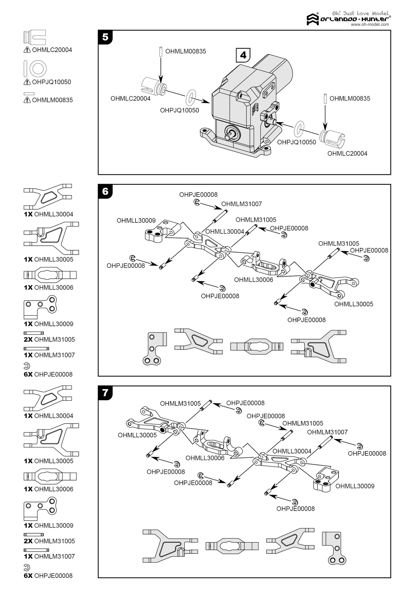 Orlandoo Hunter P02 OH32P02 1:32 Rc Car  Double Wisharm Front Axle  Op Parts