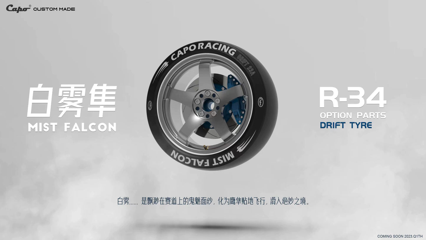 Capo R34 GTR 1/8 Rc Car Five-spoke Aluminum Alloy Wheel Hub Drift Tire Tire Loading Tool