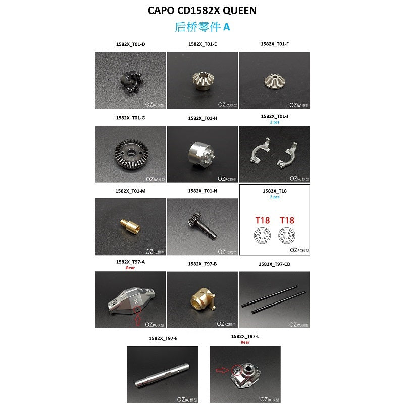 CAPO CD1582X QUEEN Rc Car Rear Axle Parts
