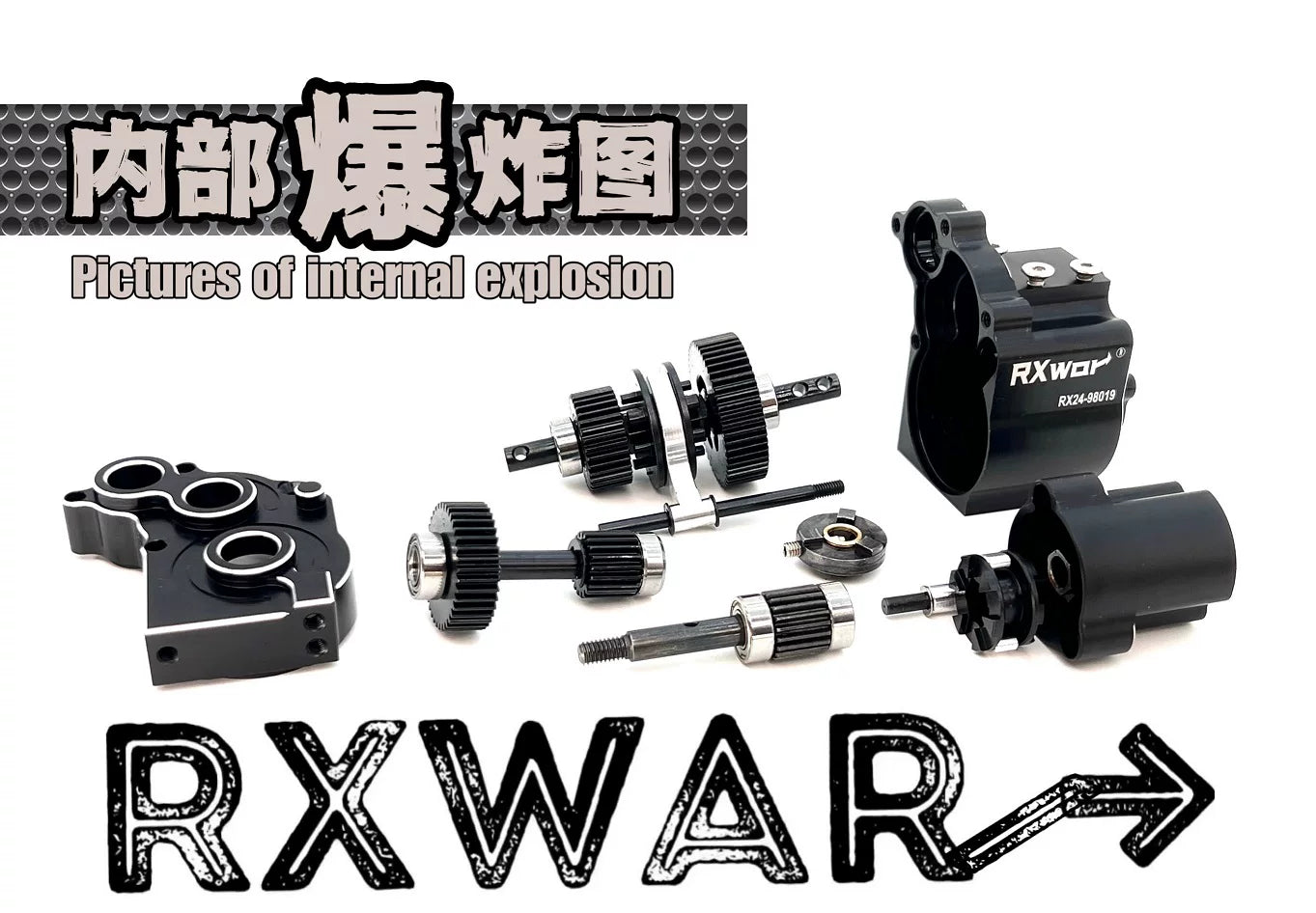 RXwAR RXscx10 All-Metal Two-Speed Transmission for 1/10 Scx10 Rc Car