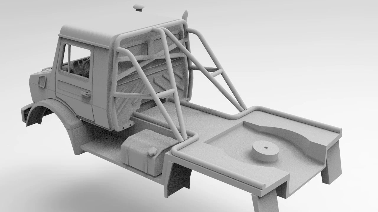 PLA 3d Printed Unimog shell with Interior for TRX4 1/10 Rc Car Wheelbase 313mm