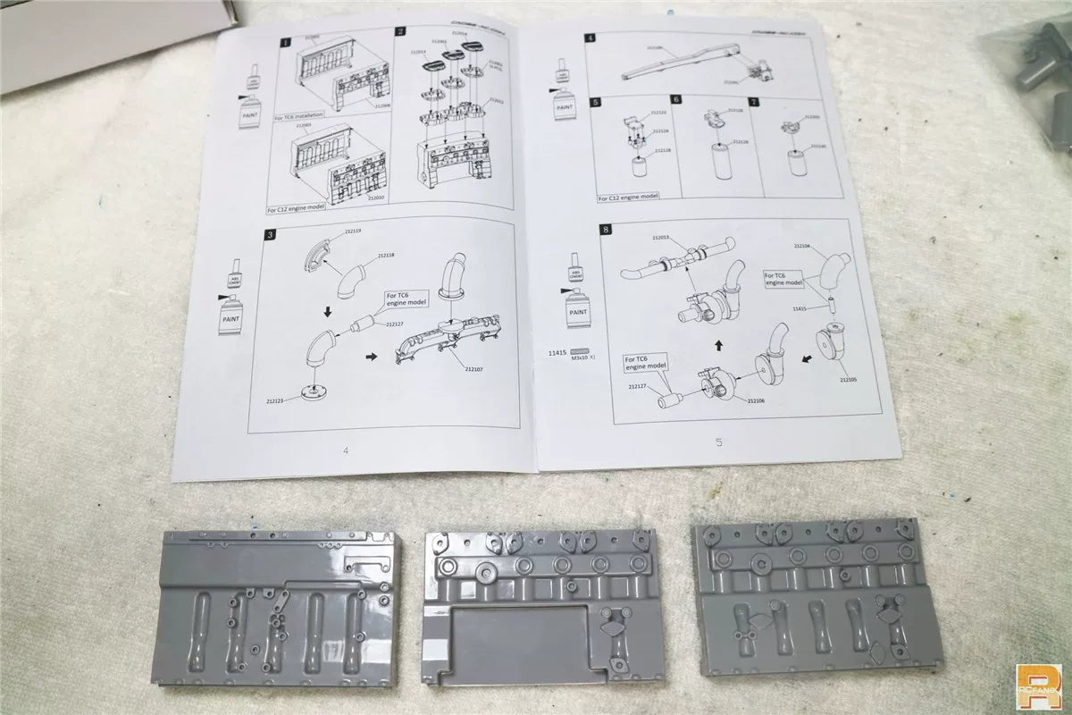 CROSSRC TC6 C12 1/12 Rc Car Engine Plastic Model Unpainted KIT CS-97400730