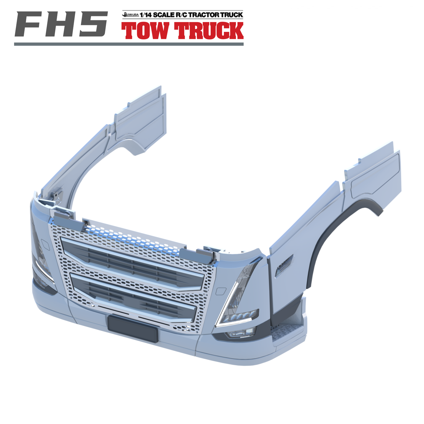 JUWUBA 1/14 tamiya FH16 750 Front Bumper OP WITH Headlight Kit