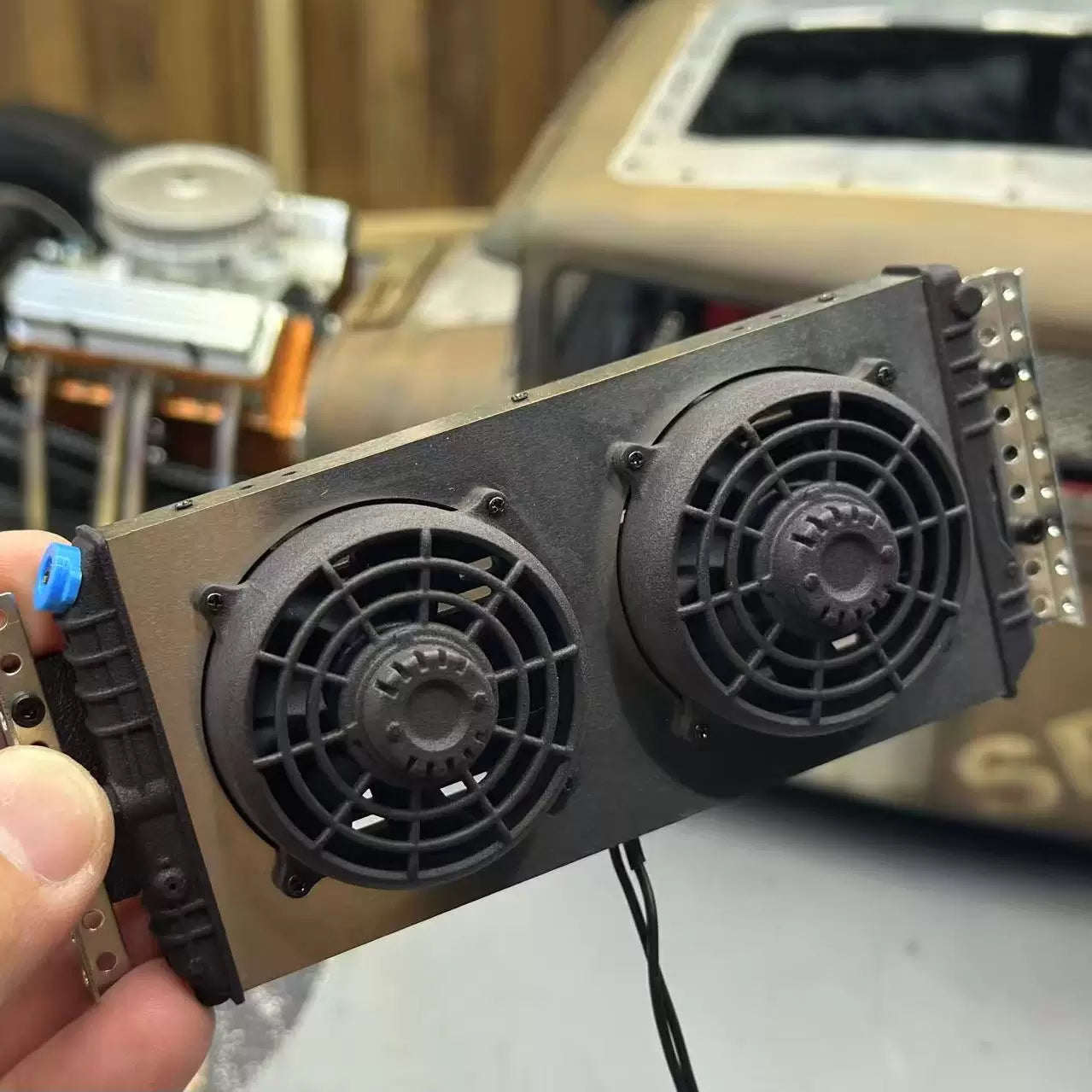 1/7 Rc Climbing Pipe Frame Car Cooling Fan Decoration