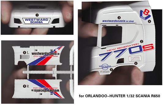 770s Sticker for 1/32 Orlandoo hunter  OH32T01 SCANIA R650 Tractor Model