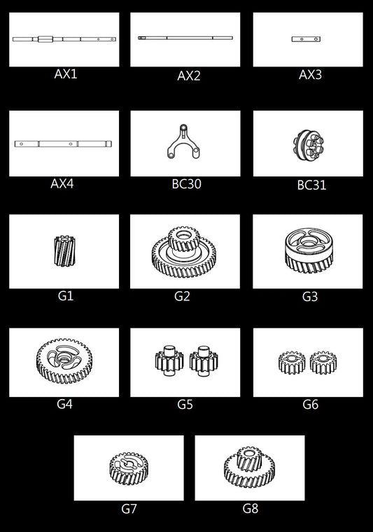 CAPO CD15827 JKMAX 1/8 Rc Car Gearbox Parts B