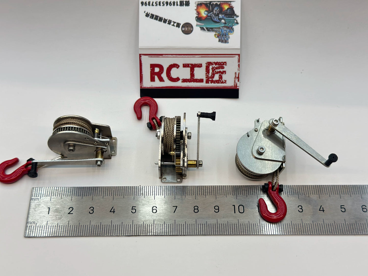 1/10 Miniature Hand Crank D Metal Ratchet Winch for Rc Car Toy