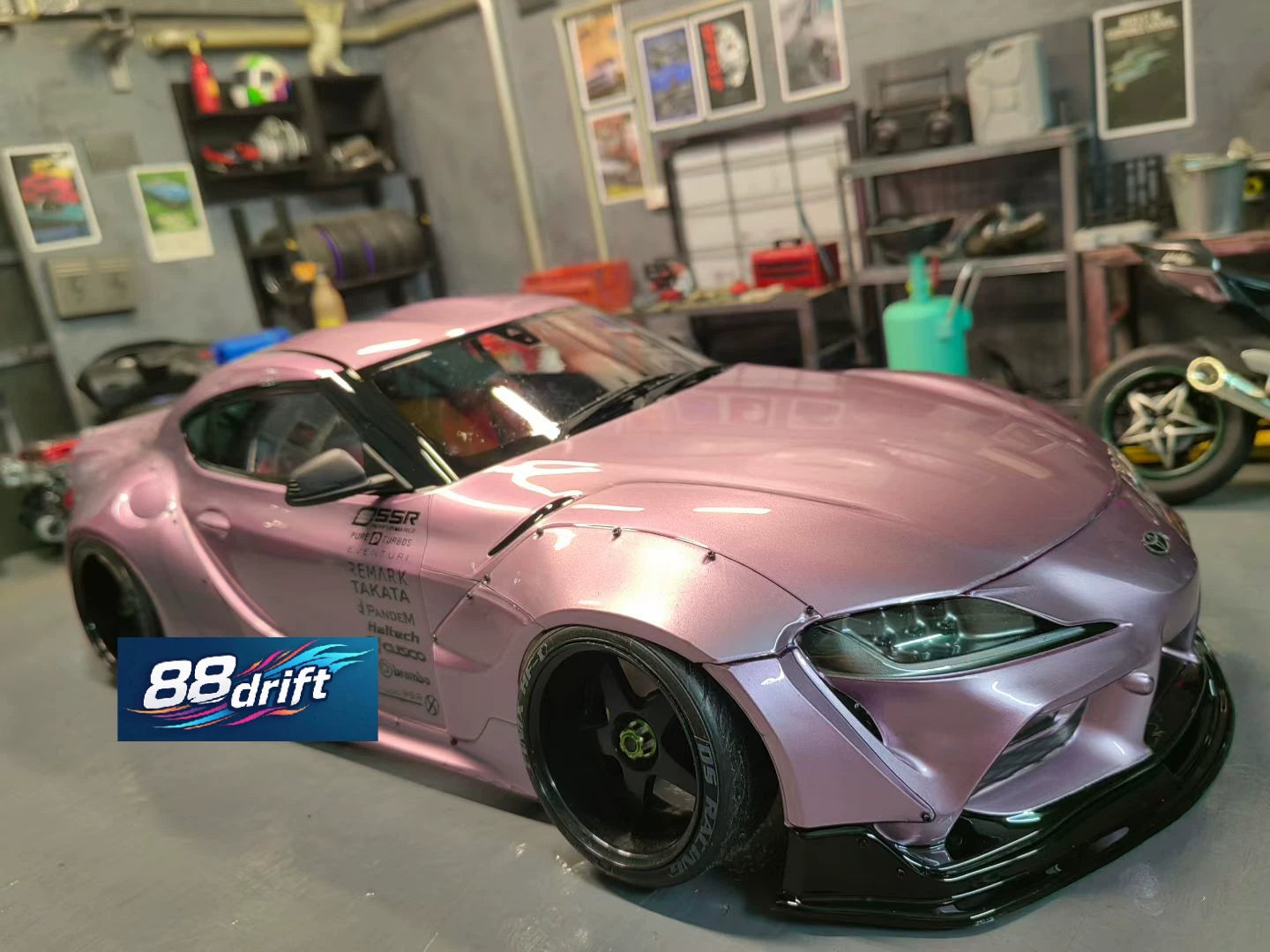 88Drift 1/10 A90 RC DRIFT CAR Transparent shell Width 200mm Wheelbase 258mm