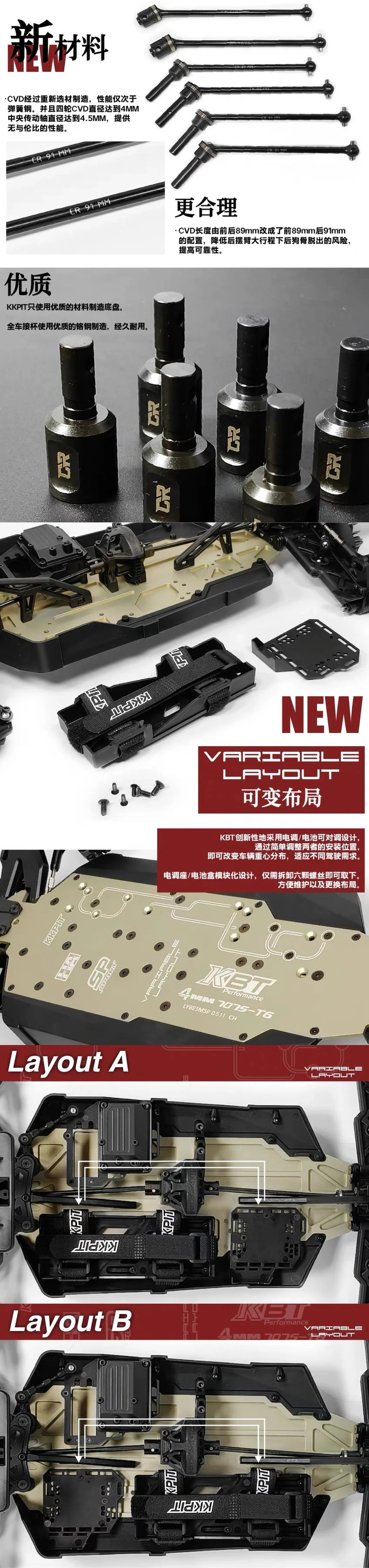 KKPIT 1/9 KONE SP TTE TRUGGY Rc Car 330MM Wheelbase KIT