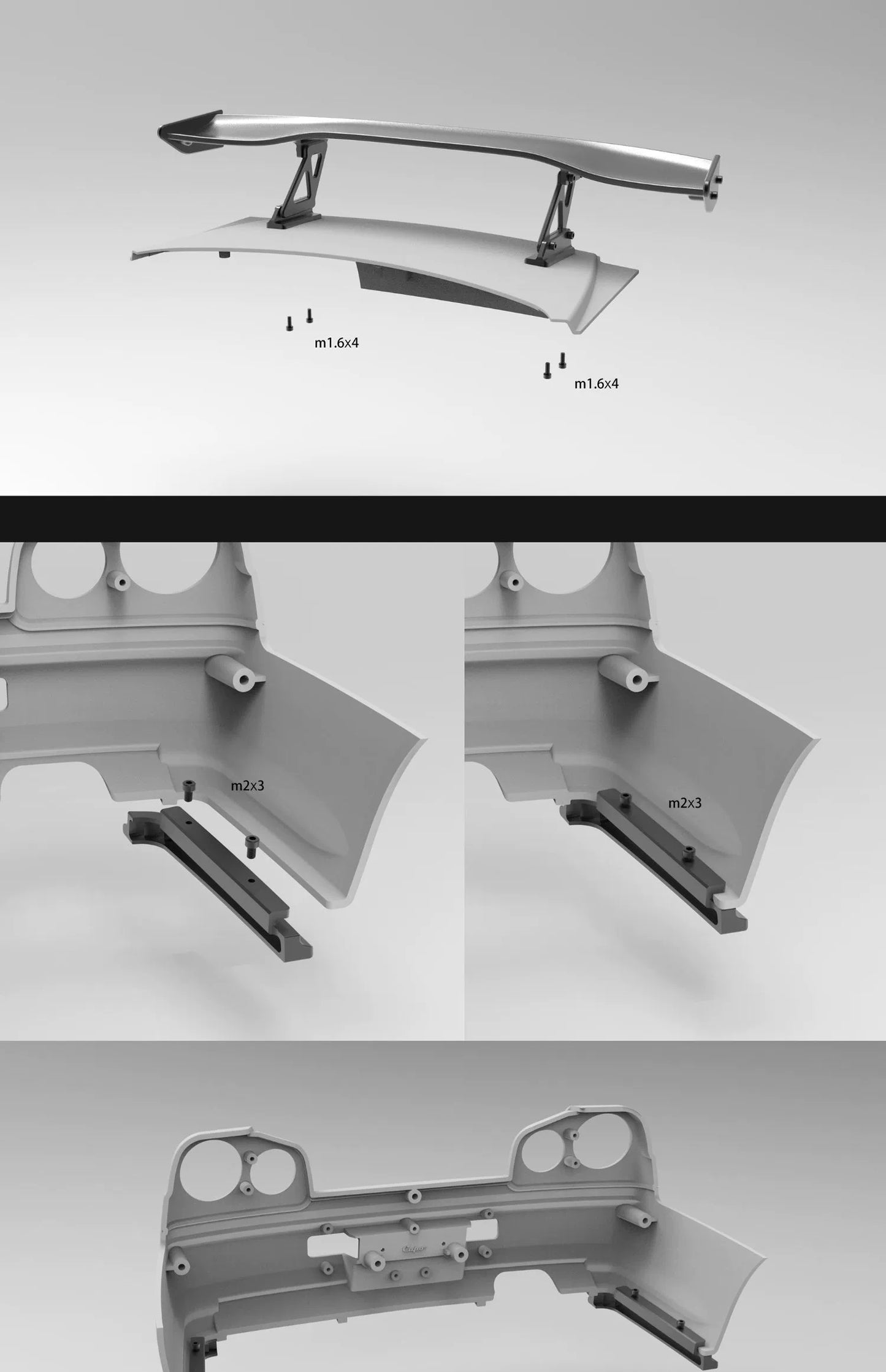 CAPO GTR R34 1/8 RC CAR Aluminum Alloy Side Skirt CD15829SS