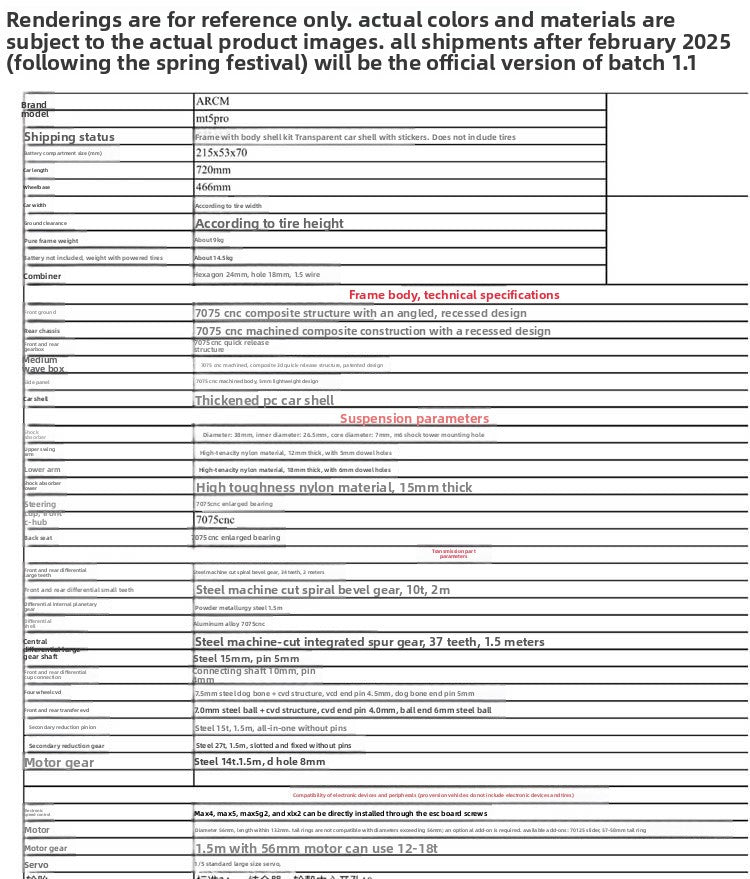 ARCM Mt5 12s Pro 1/5 Rc Car Kit