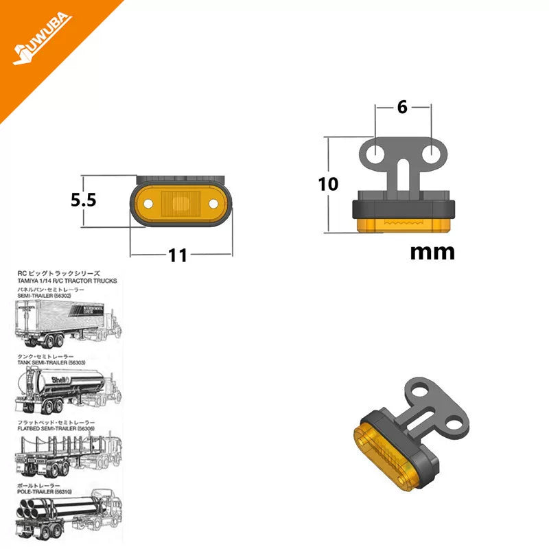 JUWUBA 1/14 TAMIYA RC TRACTOR Width Indicator LED CBD-1A