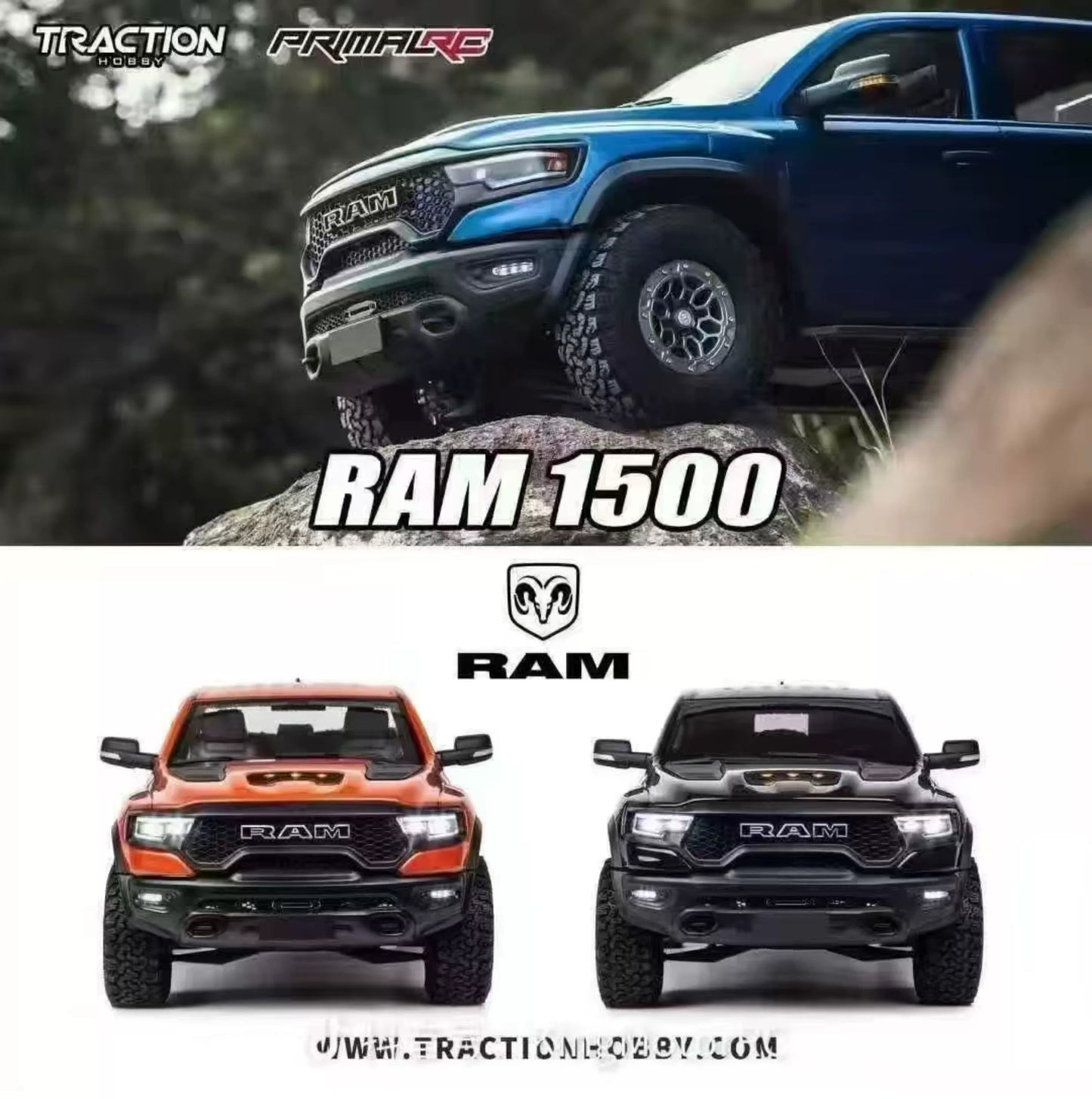 Traction Hobby KM RAM 1500 1/8 4wd Rc Car Rtr