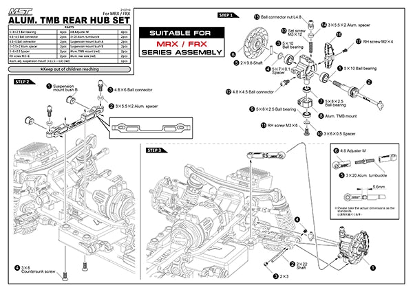 MST FRX MRX RMX EX 1/10 RC drift car Aluminum alloy TMB rear wheel seat set Metal wheel cup op part 210719R BK