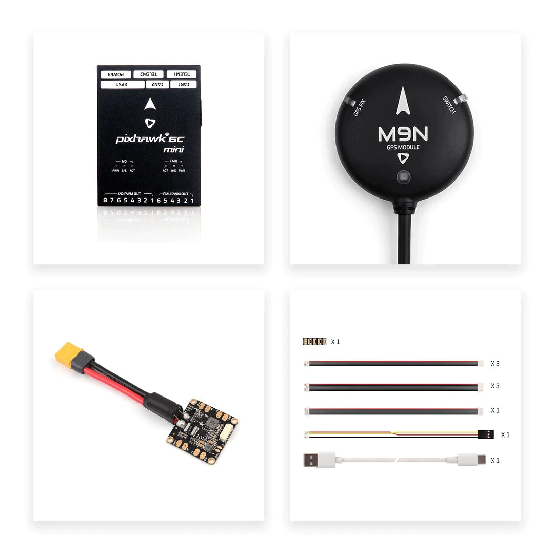 Holybro Pixhawk 6C Mini Flight Control PM02 V3 PM06 Power Module M9N M10 GPS Kit