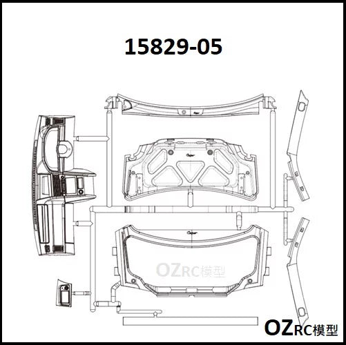 CAPO CD15829 GTR R34 1/8 Rc Car Plastic Parts