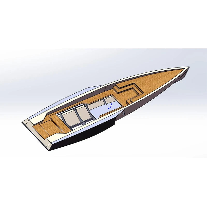 1/35  Wally Yacht Basswood Laminate Wooden Assembly Diy Kit