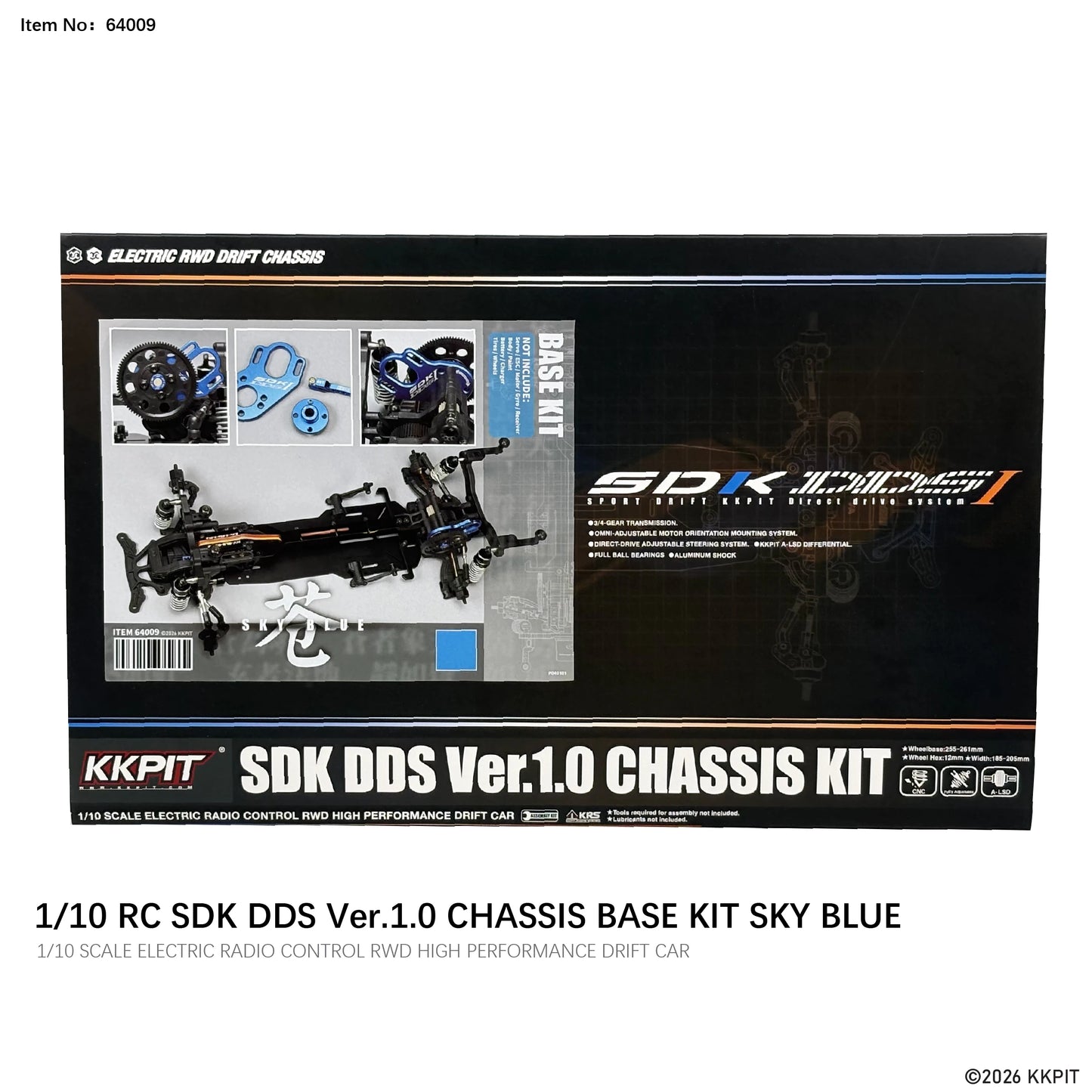 KKPIT SDK DDS Ver.1.0 1/10 RWD Electric Rc DRIFT Car Chassis KIT