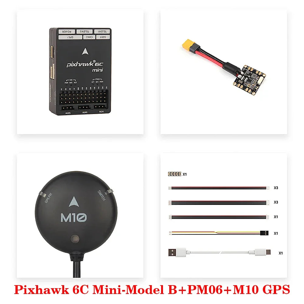 Holybro Pixhawk 6C Mini-Model B Flight Controller STM32H743 With PM02 V3 / PM06 Power Module  M9N / M10 GPS for RC FPV Drone
