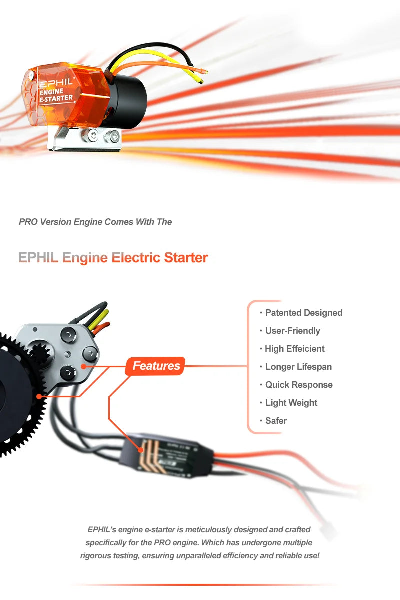 Ephil XG-38cc-R Pro RC Aircraft Engine WITH Electric Starter