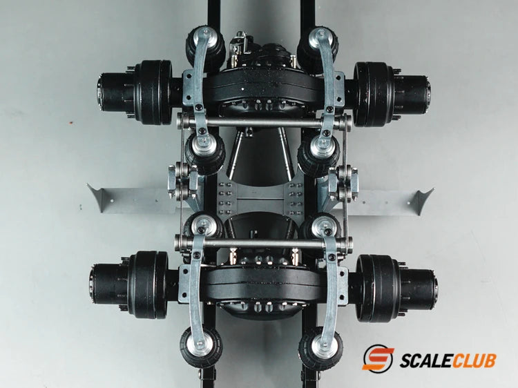 SCALECLUB 1/14 Single Holder 8 Air Bag Tandem Suspension System for Tamiya Scania Man Volvo Rc Tractor