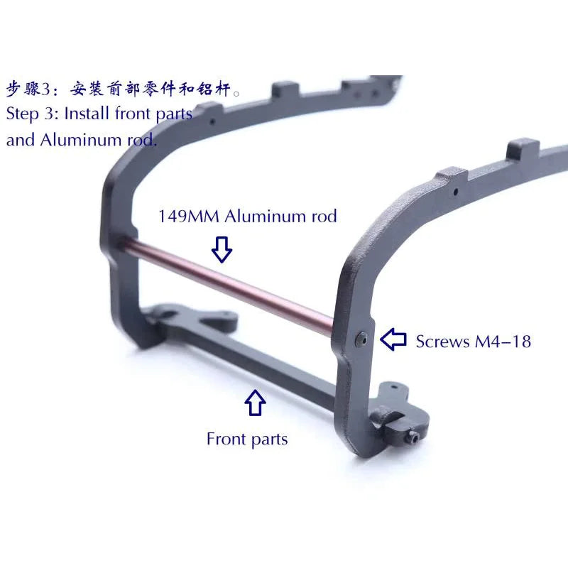 Assembly Roll Frame Shell Based Roll Cage and Wheelie Bar Set for 1/7 ARRMA RC MOJAVE 6S EXB Desert Truck Car