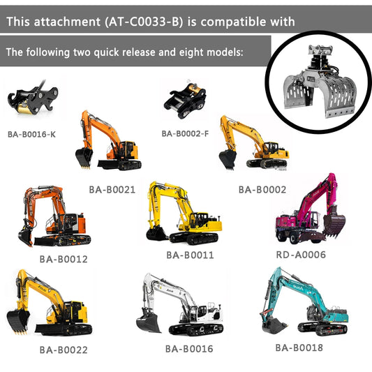 LESU 1/14 RC Hydraulic Engineering Full Metal Excavator AT-CO033-B Mechanical Claw