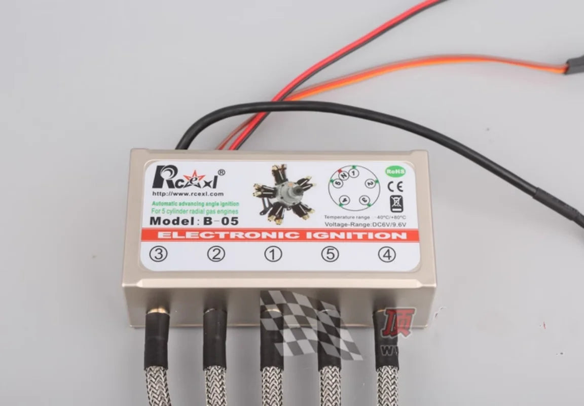RCEXL Automatic Advancing Angle Electronic Ignition for CDI 3/4/5/7/9 Cylinders Engine CM-6/ME8 Head Igniter with Sensing Cable