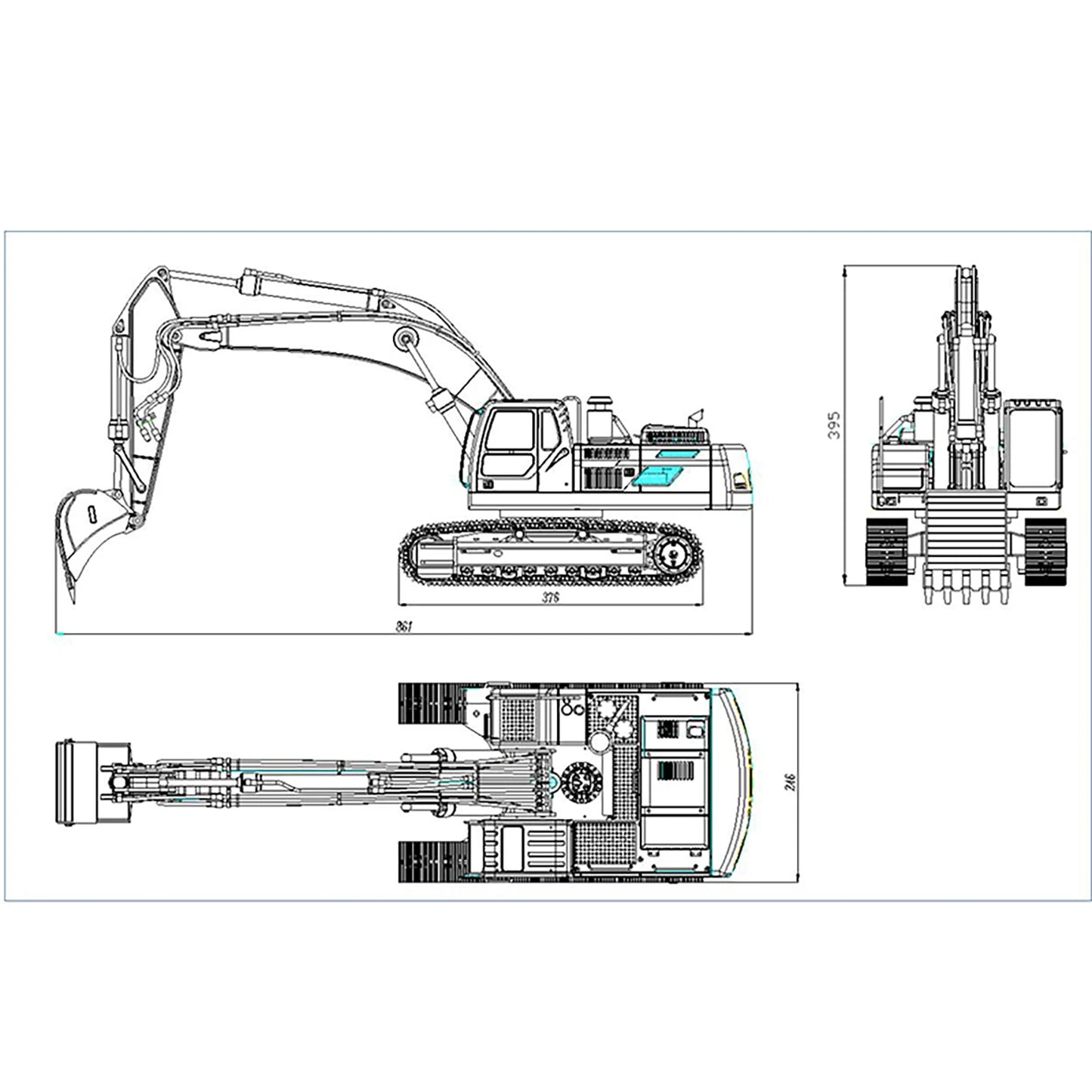 JDMODEL 1/14 V2 360L RC Hydraulic Excavator JDM 106 RTR
