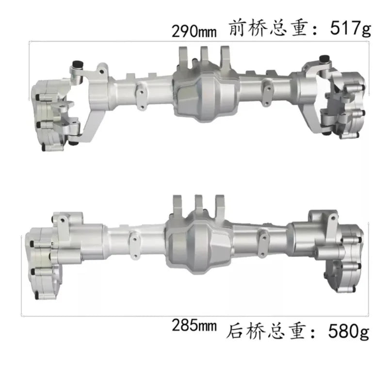 Aluminum Front  Rear Axle Assemblies for CROSSRC EMO XX XXL 1/6 XX2 XXL2 1/5  RC Crawler