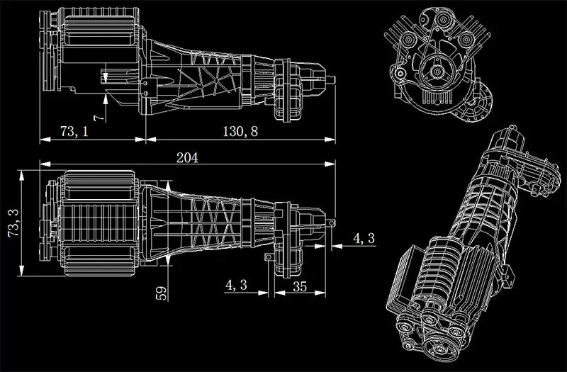 JDMODEL JDM-138 V8 Engine Two-Speed Transmission for SCX10 TRX4 1/10 RC Crawler
