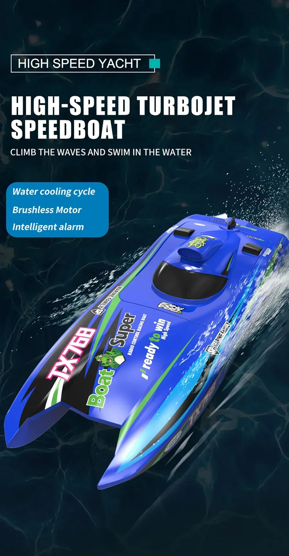 TX768 Vortex Jet  Brushless Remote Control Racing Speedboat 30km/h RTR