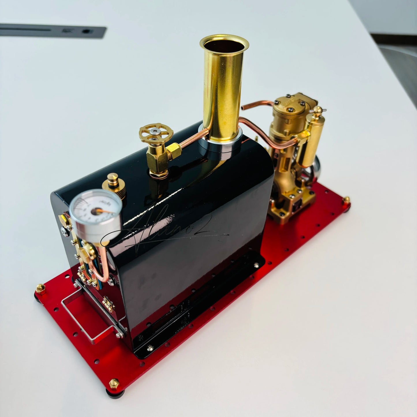 RW-BL1K Operable Steam Boiler Model Kit Retro Steam Ship Heating DIY Stirling Engine Assembly Model