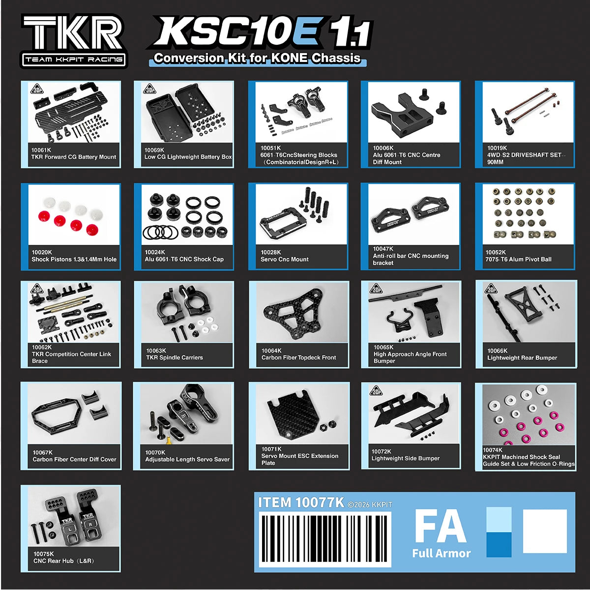 KKPIT-KONE  TKR KSC10E 1.1 Conversion Kit for KONE Chassis-10076K/10077K