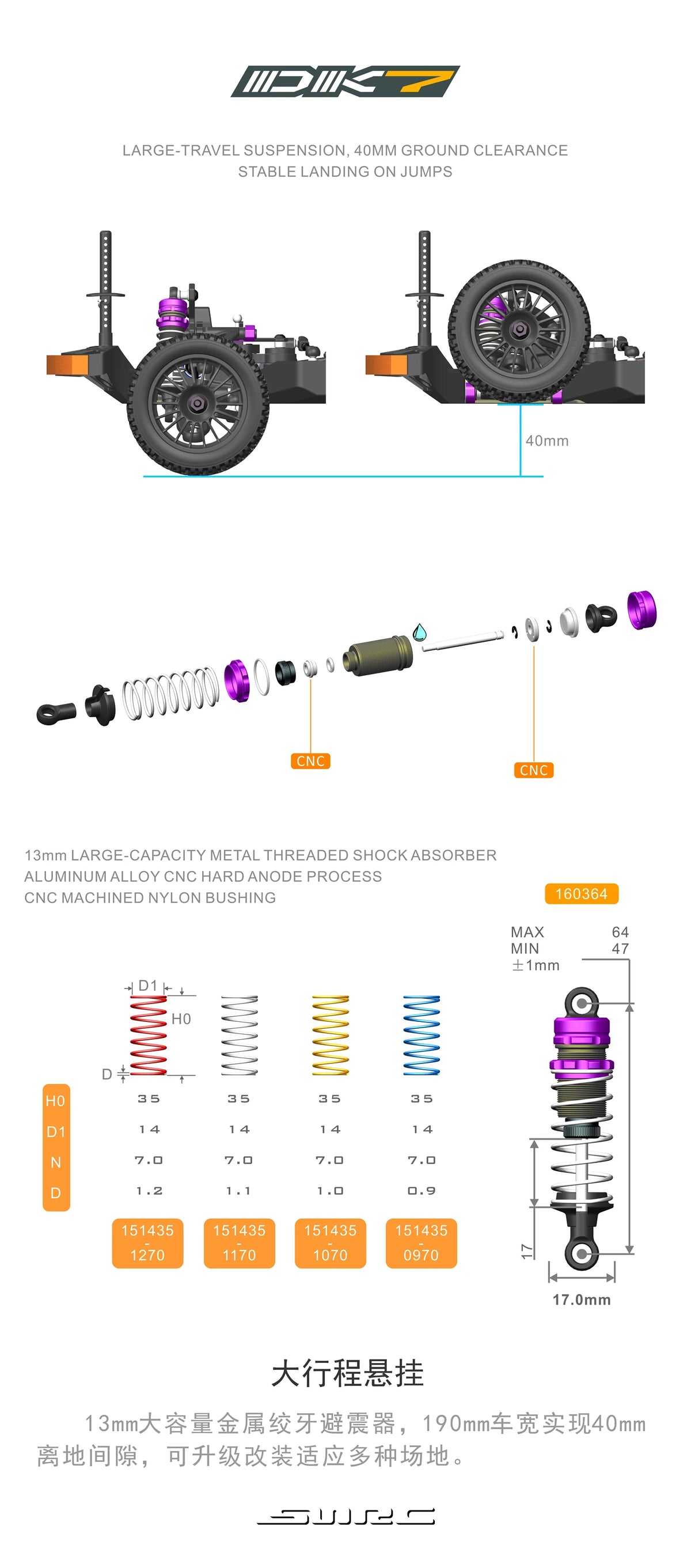 SNRC DK7 1/10 SHAFT‑DRIVEN ELECTRIC 4WD RALLY CAR CHASSIS