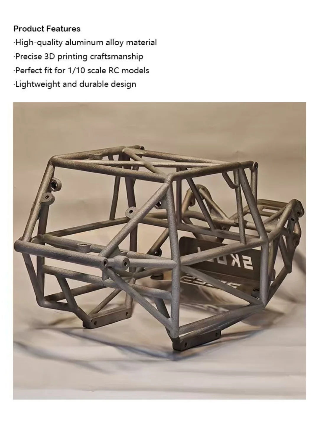 Skull 3D Printed Aluminum Alloy Pipe Frame Battery Compartment for 1/10 SCX10 VS4-10 Rc Rock Crawler Op