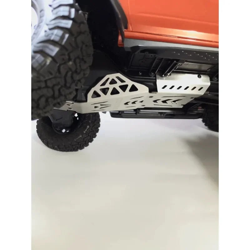 Stainless Steel  Armor Skid Plate Chassis Protect for TRACTION HOBBY KM Bronco Raptor 1/8 RC Crawler