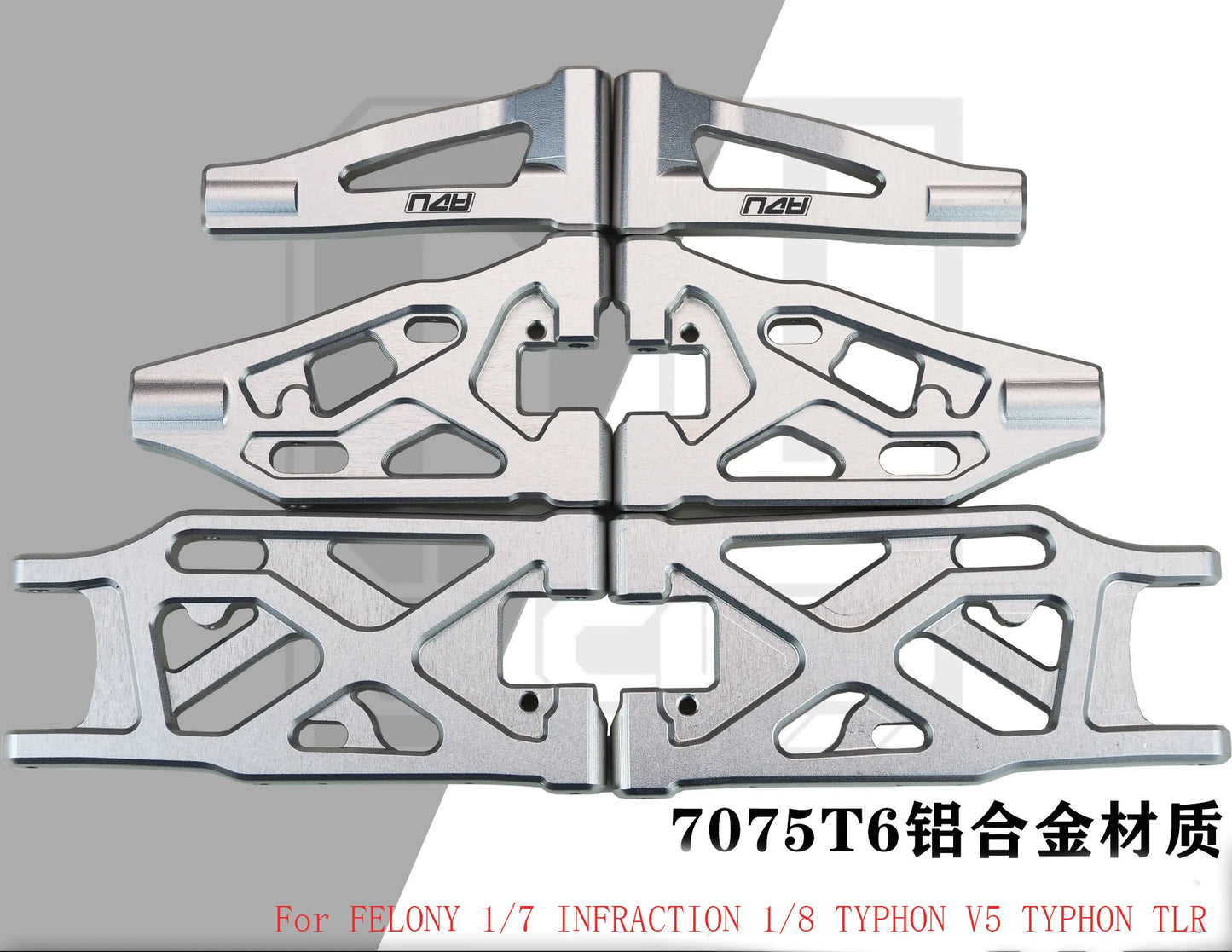 Aluminum 7075-t6 Front+Rear Suspension A Arm For Arrma 1/7 INFRACTION 1/8 TYPHON V5 TYPHON TLR RC CAR