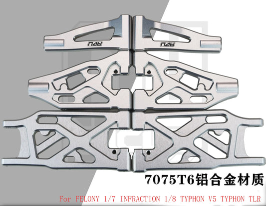 Aluminum 7075-t6 Front+Rear Suspension A Arm For Arrma 1/7 INFRACTION 1/8 TYPHON V5 TYPHON TLR RC CAR