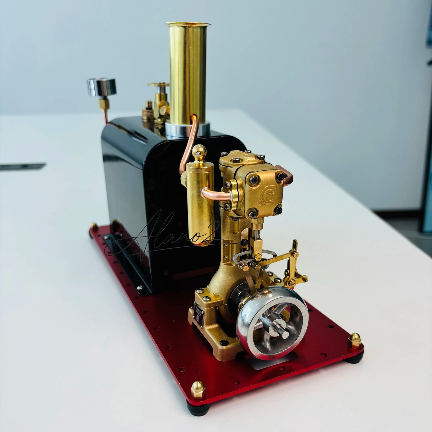 RW-BL1K Operable Steam Boiler Model Kit Retro Steam Ship Heating DIY Stirling Engine Assembly Model