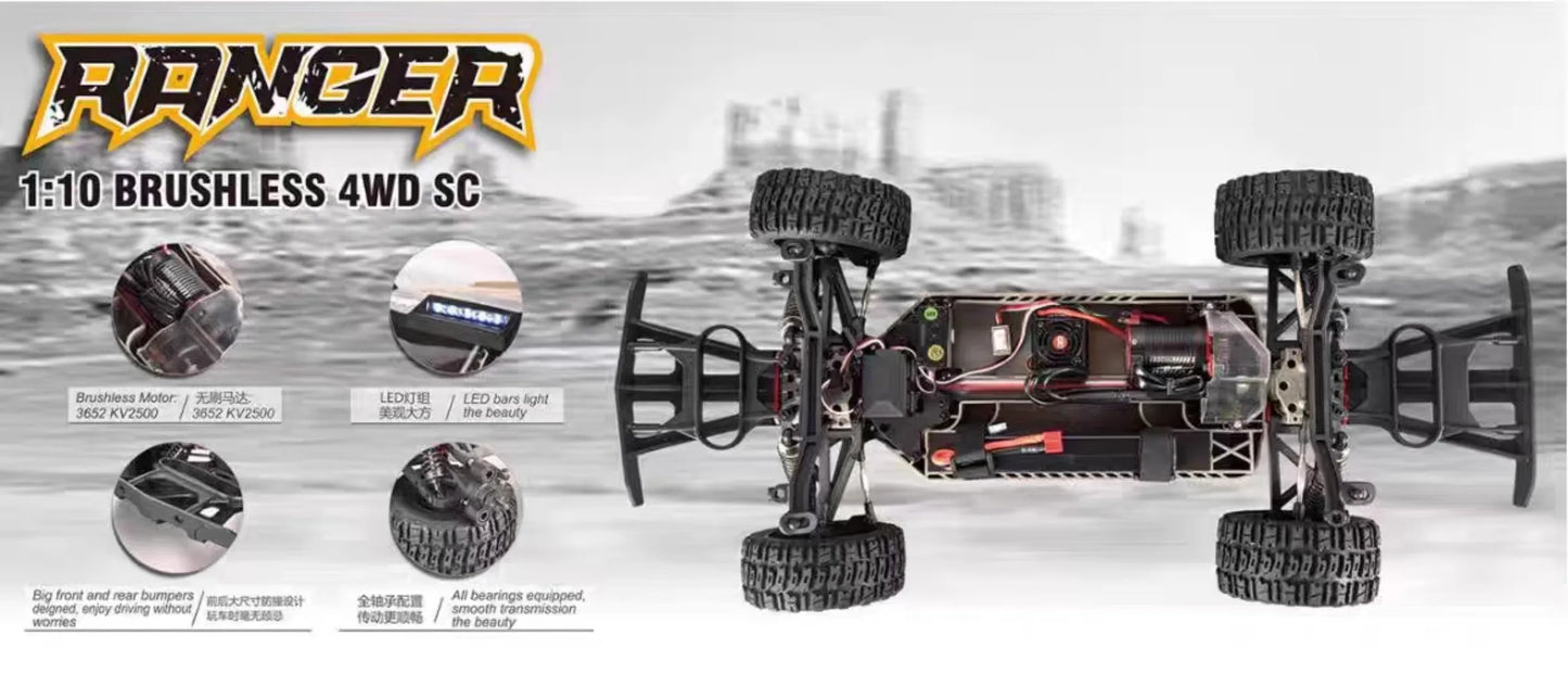 FSR 1/10 Ranger 4WD Brushless RC Short  Truck RTR