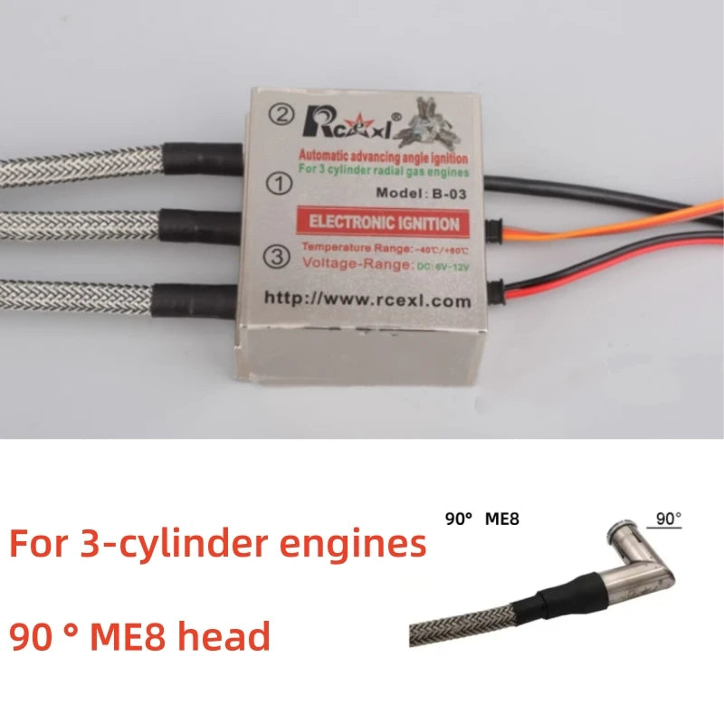 RCEXL Automatic Advancing Angle Electronic Ignition for CDI 3/4/5/7/9 Cylinders Engine CM-6/ME8 Head Igniter with Sensing Cable