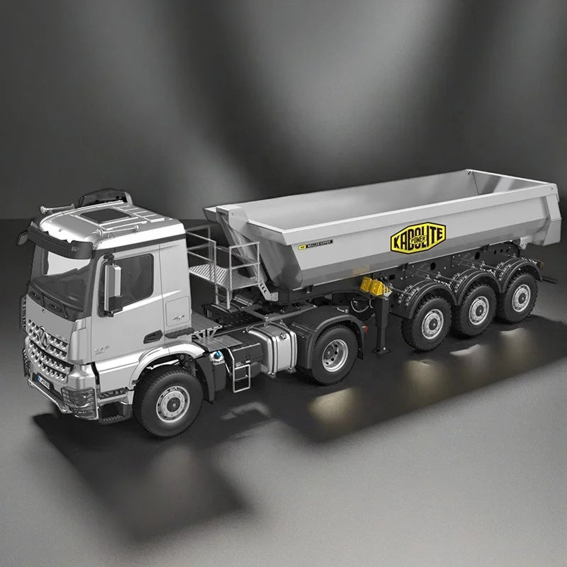 Kabolite K5801 1/14 4X4 RC Tractor Truck WITH 3 Axles Electric Lifting Dump Trialer RTR