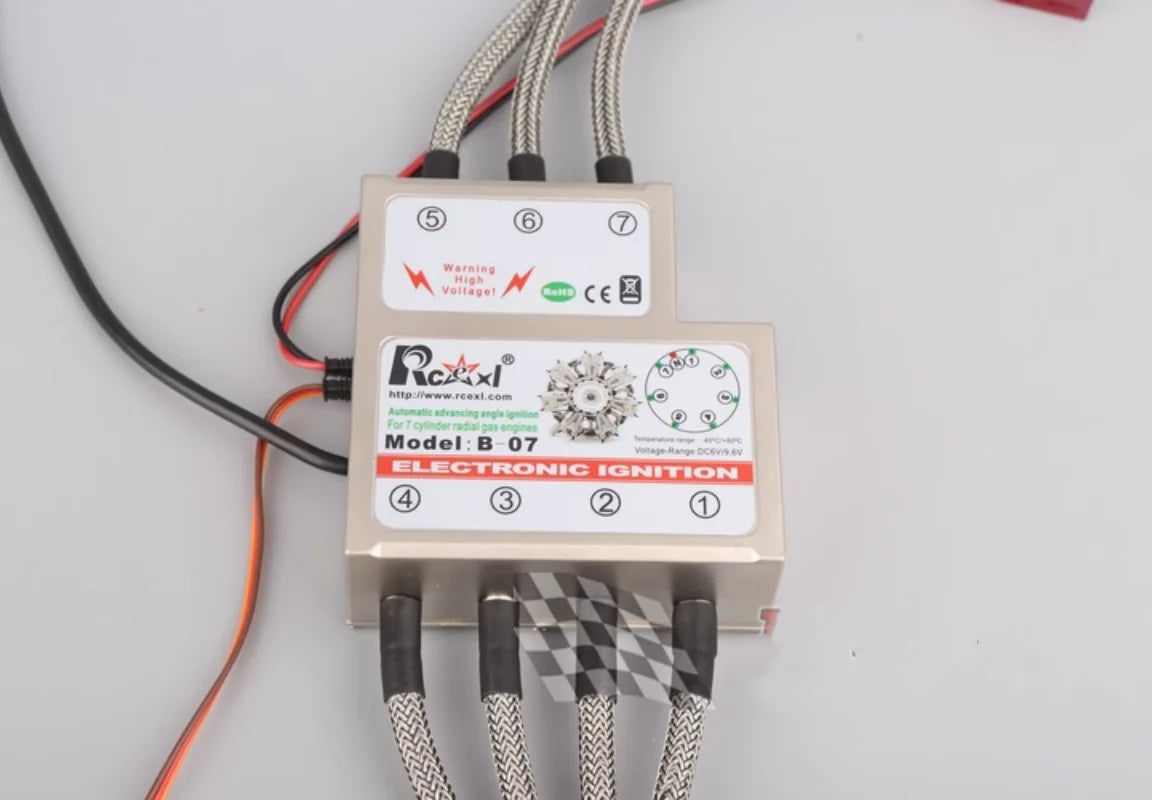 RCEXL Automatic Advancing Angle Electronic Ignition for CDI 3/4/5/7/9 Cylinders Engine CM-6/ME8 Head Igniter with Sensing Cable